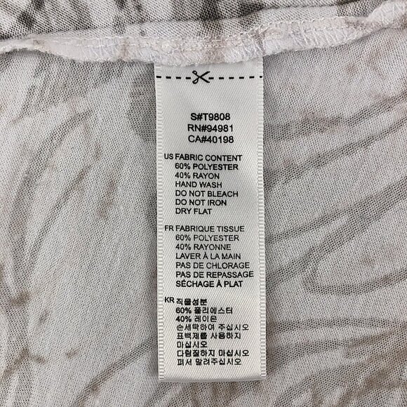 Forever 21 White and Gray Sleeveless Tank Top with Peacock Graphics and Sequins - Picture 12 of 12